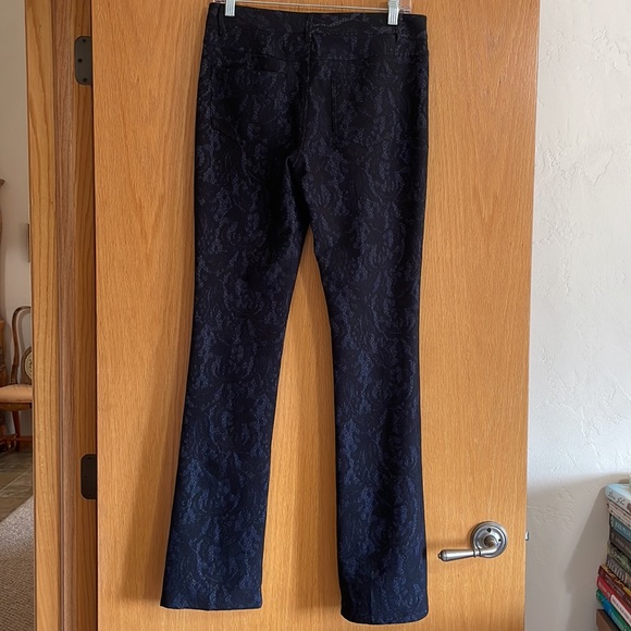 Cache Blue/Black Embroidered Lace Print Pants - Picture 3 of 7